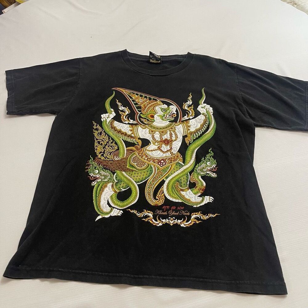 My Dream Vtg 90s Thailand Hanuman Todsakan Mythology Artwork Tshirt Size Large